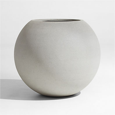 View Sphere Large Light Grey Indoor/Outdoor Planter 26" details