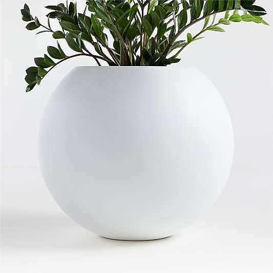 Sphere Large White Indoor/Outdoor Planter 26"