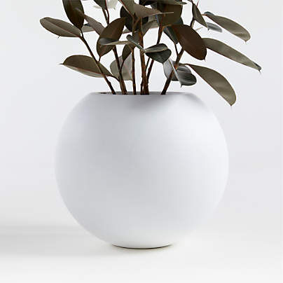 Sphere Small White Indoor/Outdoor Planter 20"