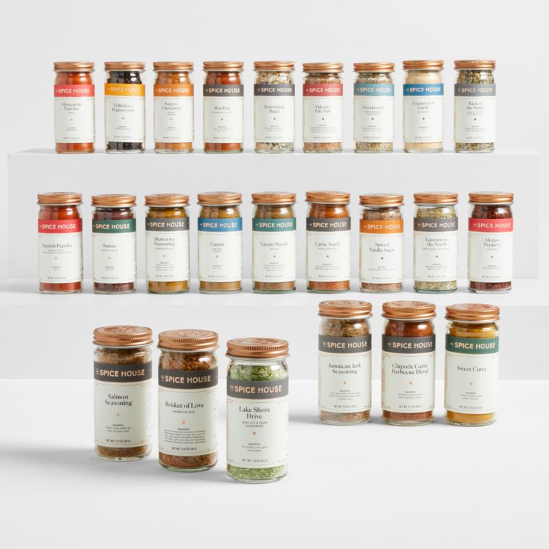 Mini Oval Spice-Herb Jars with Clamp Set of 12 + Reviews | Crate & Barrel