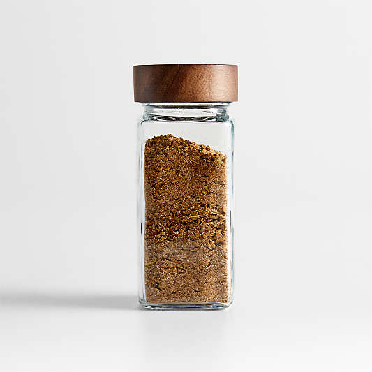 Crate & Barrel Spice Jar with Acacia Lid