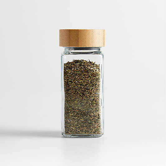 Crate & Barrel Spice Jar with Bamboo Lid