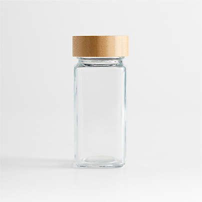 Crate & Barrel Spice Jar with Bamboo Lid