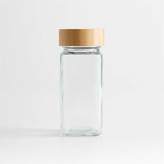 Crate & Barrel Spice Jar with Bamboo Lid