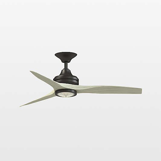 Spitfire 48" Dark Bronze/Light Oak Ceiling Fan with LED Light Indoor/Outdoor