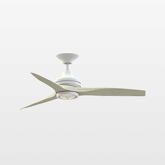 Spitfire 48" White/Light Oak Ceiling Fan with LED Light Indoor/Outdoor