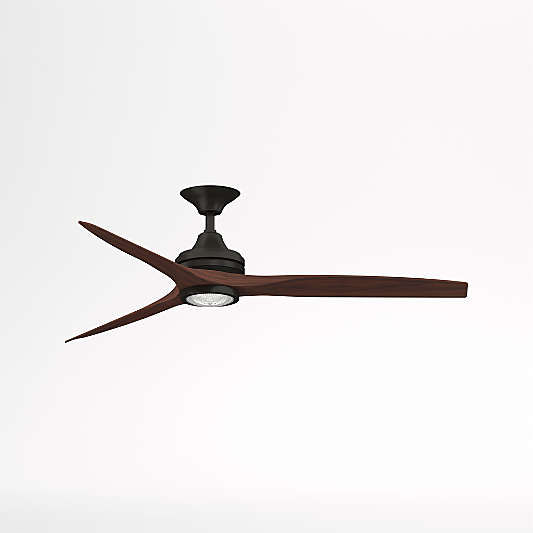 Fanimation Spitfire 48" Dark Bronze/Whiskey Wood Indoor/Outdoor Ceiling Fan with LED Light