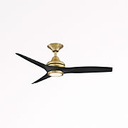 Fanimation Spitfire 48" Brushed Brass/Black Indoor/Outdoor Ceiling Fan with LED Light