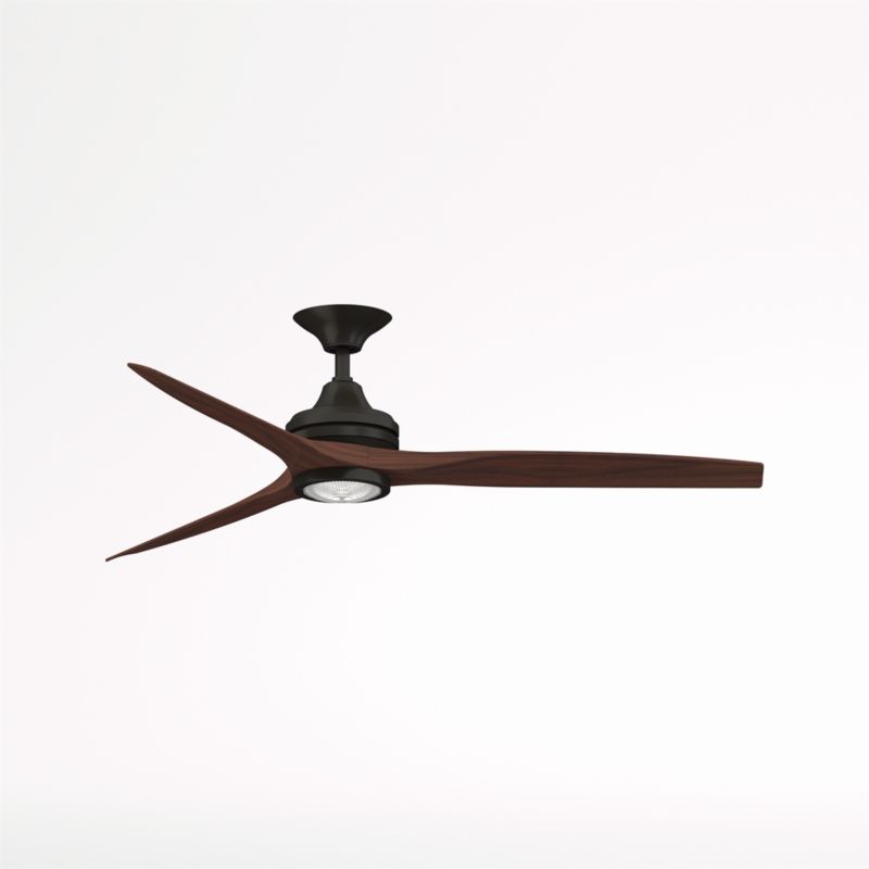 Fanimation Spitfire 60" Dark Bronze/Whiskey Wood Indoor/Outdoor Ceiling Fan with LED Light