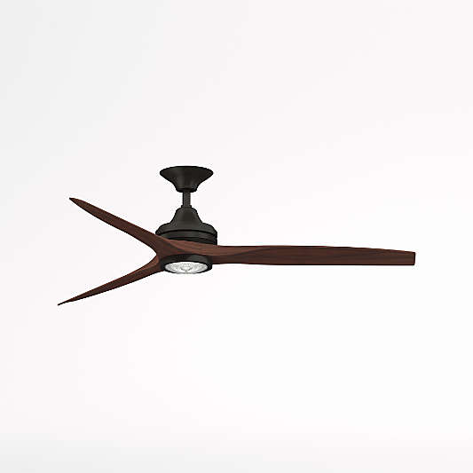 Fanimation Spitfire 60" Dark Bronze/Whiskey Wood Indoor/Outdoor Ceiling Fan with LED Light