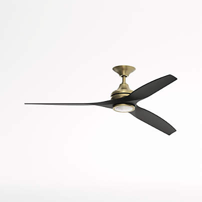 Fanimation Spitfire 60 Brushed Brass/Black Indoor/Outdoor Ceiling Fan with LED Light