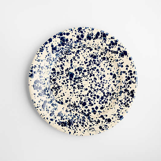 Splatter Enamelware Navy and Cream Dinner Plate