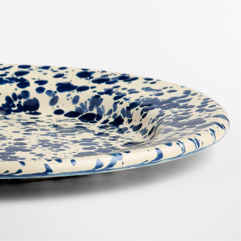 Splatter Enamelware Navy and Cream Flat Salad Plate - image 2 of 3