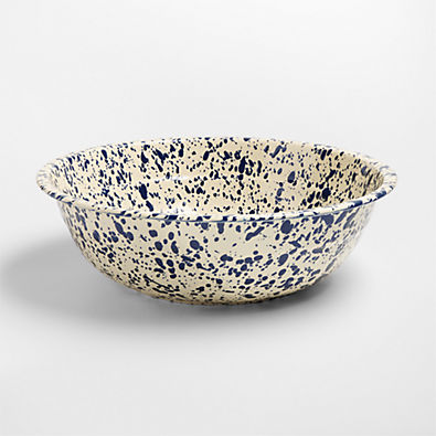 View Splatter Enamelware Navy and Cream 8-Qt. Serve Bowl details