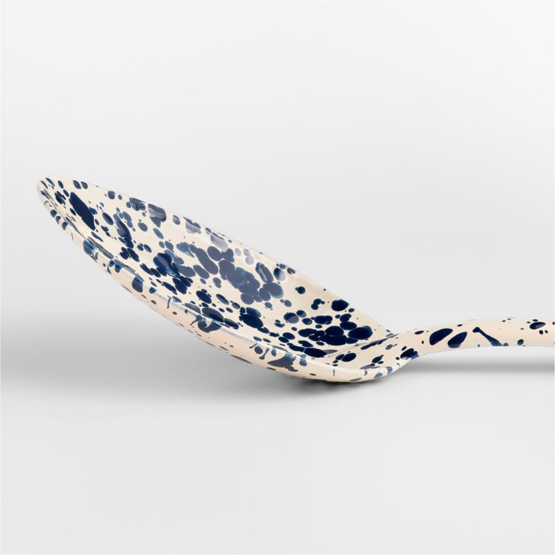 Splatter Enamelware Navy and Cream Large Serving Spoon - image 1 of 2