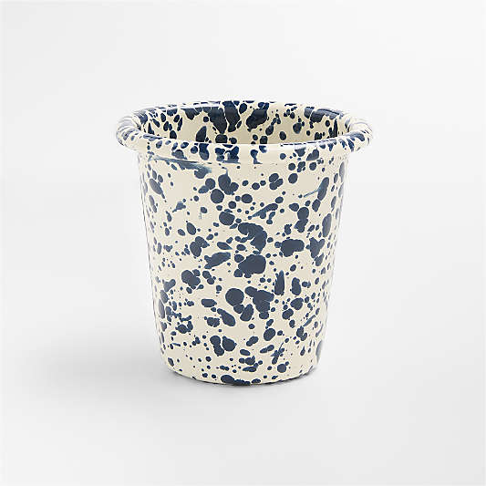 Splatter Enamelware Navy and Cream 10-oz. Short Tumbler