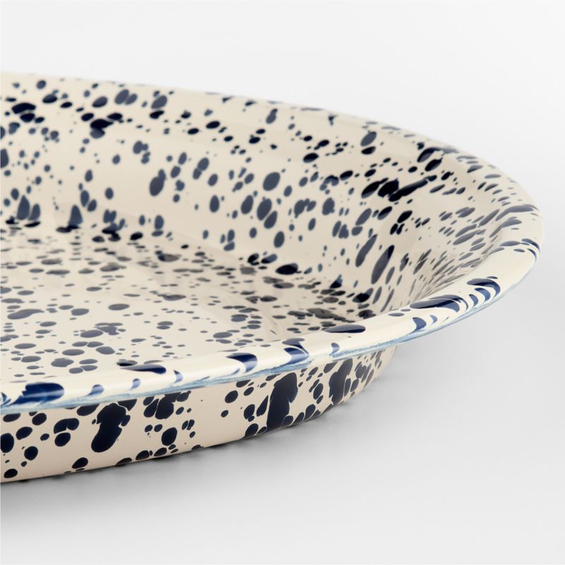 Splatter Enamelware Navy and Cream Oval Platter - image 1 of 2