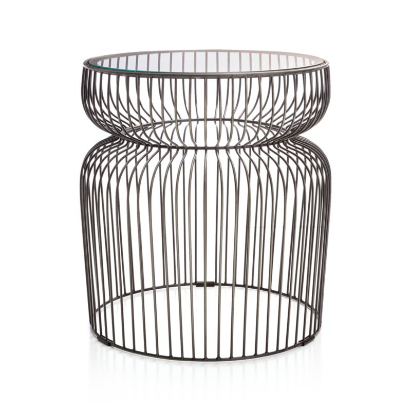 Spoke Glass Graphite Metal End Table - image 7 of 10