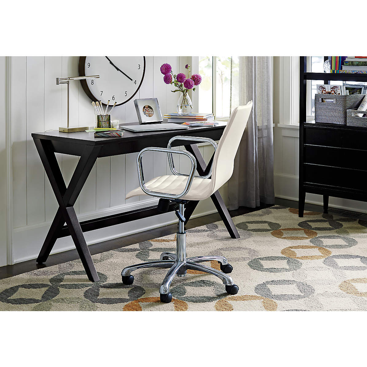 ripple ivory leather office chair. 