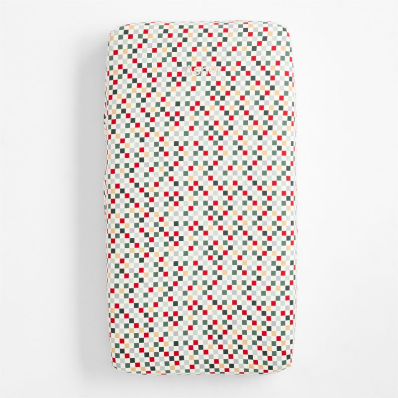 Supercozy Holiday Checkerboard Organic Flannel Baby Crib Fitted Sheet - image 3 of 7