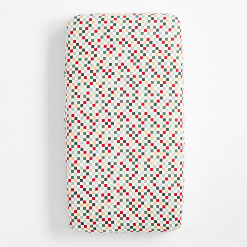 Supercozy Holiday Checkerboard Organic Flannel Baby Crib Fitted Sheet - image 4 of 7