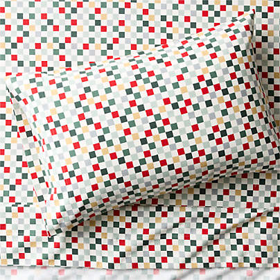 Supercozy Holiday Checkerboard Organic Flannel Kids Twin Sheet Set