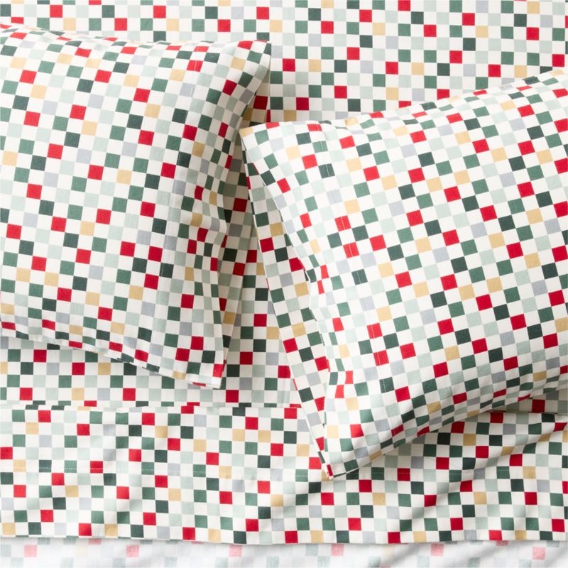 Supercozy Holiday Checkerboard Organic Flannel Kids Twin Sheet Set - image 5 of 6
