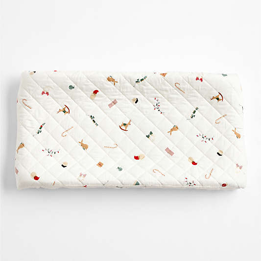 Supercozy Merry Moments Christmas Organic Flannel Baby Changing Pad Cover