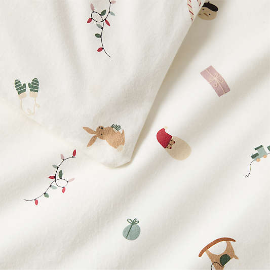 Supercozy Merry Moments Christmas 100% Organic Cotton Flannel Kids Duvet Cover