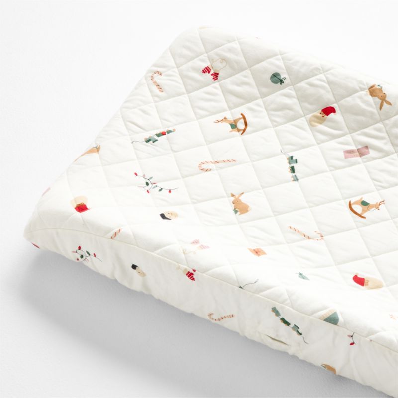 Viewing product image Supercozy Merry Moments Christmas Organic Flannel Baby Changing Pad Cover - image 1 of 4