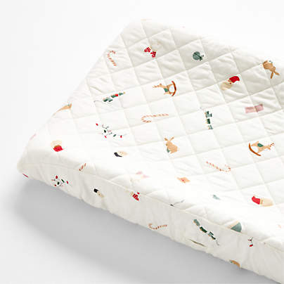 Supercozy Merry Moments Christmas Organic Flannel Baby Changing Pad Cover