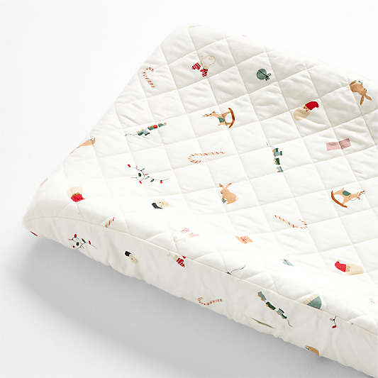 Supercozy Merry Moments Christmas Organic Flannel Baby Changing Pad Cover