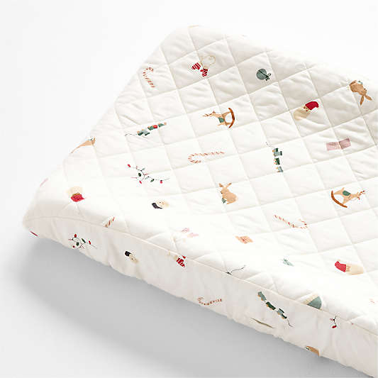 Supercozy Merry Moments Christmas Organic Flannel Baby Changing Pad Cover