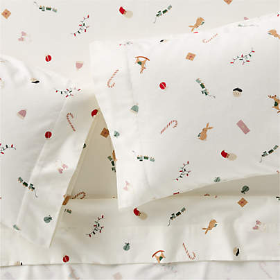 Supercozy Merry Moments Christmas Organic Flannel Kids Full Sheet Set