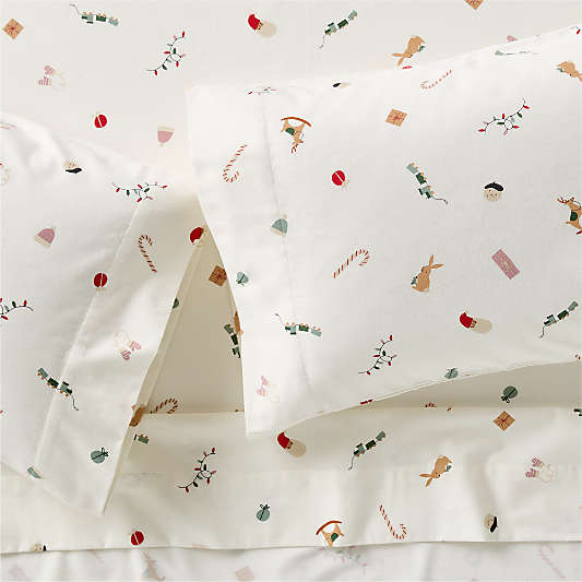 Supercozy Merry Moments Christmas Organic Flannel Kids Sheet Set