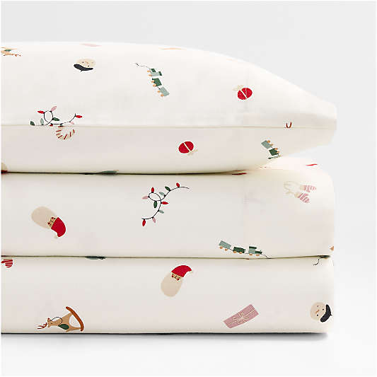 Supercozy Merry Moments Christmas Organic Cotton Flannel Kids Sheet Set