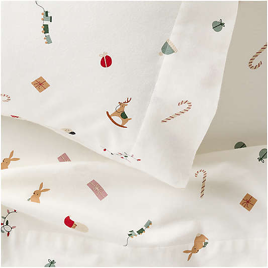 Supercozy Merry Moments Christmas 100% Organic Cotton Flannel Kids Queen Sheet Set