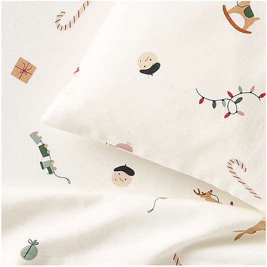 Supercozy Merry Moments Christmas Organic Flannel Toddler Sheet Set