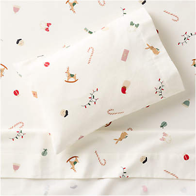 Supercozy Merry Moments Christmas Organic Flannel Toddler Sheet Set