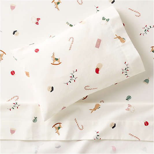 Supercozy Merry Moments Christmas 100% Organic Cotton Flannel Toddler Sheet Set