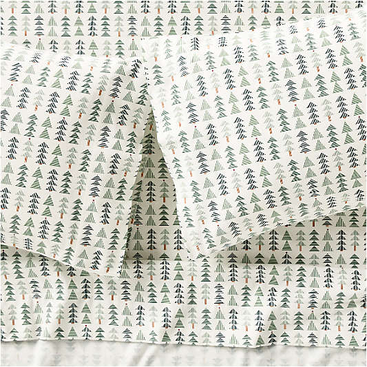 Supercozy Oh Christmas Tree 100% Organic Cotton Flannel Kids Queen Sheet Set