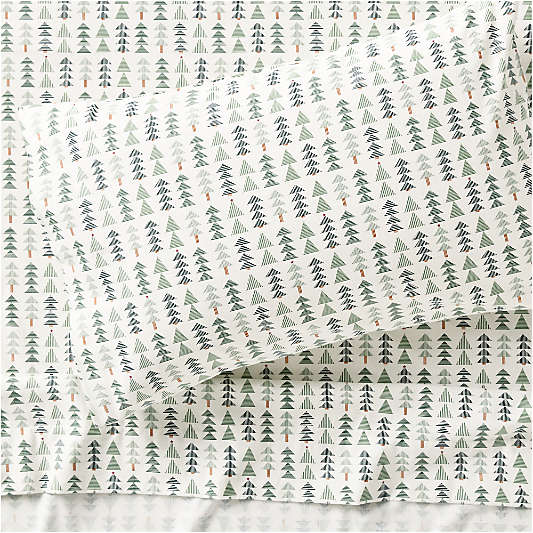 Supercozy Oh Christmas Tree 100% Organic Cotton Flannel Kids Twin Sheet Set