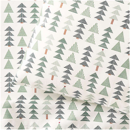 Supercozy Oh Christmas Tree Striped Organic Flannel Toddler Sheet Set