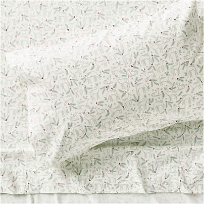 Supercozy Restful Reindeer Christmas Organic Flannel Kids Twin Sheet Set