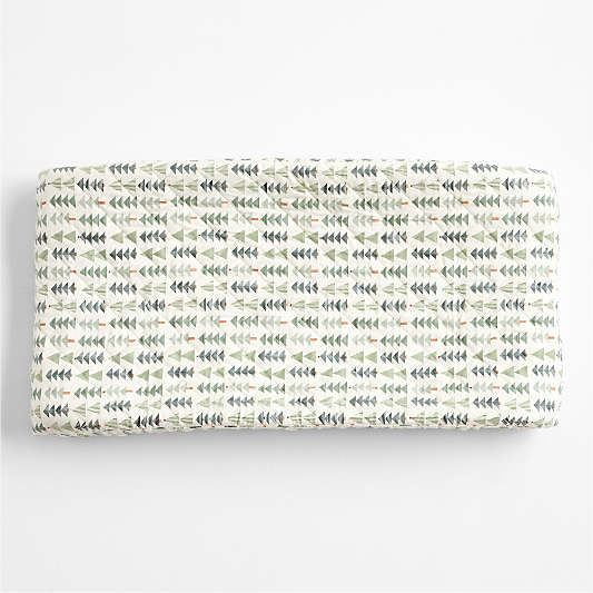 Supercozy Oh Christmas Tree Stripe Organic Flannel Baby Changing Pad Cover