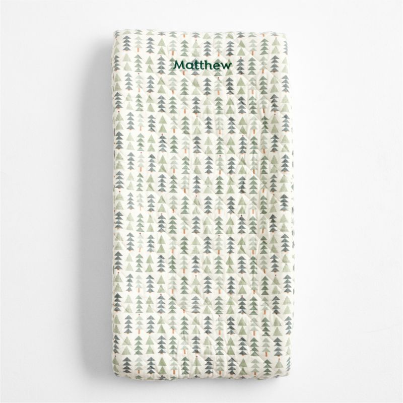 Supercozy Oh Christmas Tree Stripe Organic Flannel Baby Changing Pad Cover - image 1 of 5