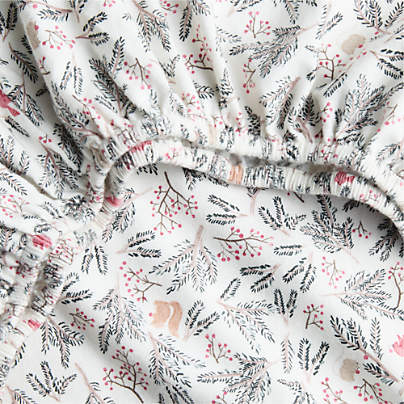 Supercozy Enchanted Winter Wonderland Organic Flannel Baby Crib Fitted Sheet