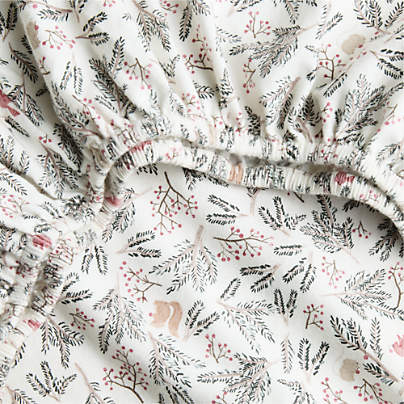 Supercozy Enchanted Winter Wonderland Organic Flannel Baby Crib Fitted Sheet