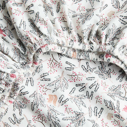 Supercozy Enchanted Winter Wonderland Organic Flannel Baby Crib Fitted Sheet