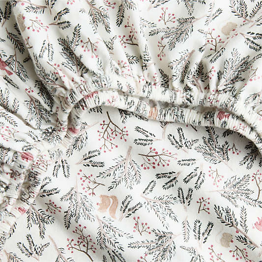 Supercozy Enchanted Winter Wonderland Organic Flannel Baby Crib Fitted Sheet
